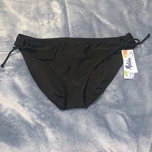 black tie-up bikini bottoms